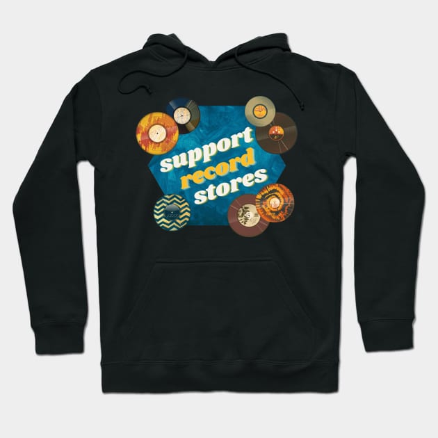 Support record stores, vintage vinyl Hoodie by F-for-Fab